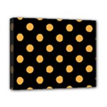 Polka Dots - Pastel Orange on Black Canvas 10  x 8  (Stretched)