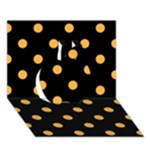 Polka Dots - Pastel Orange on Black Apple 3D Greeting Card (7x5)