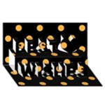 Polka Dots - Pastel Orange on Black Best Wish 3D Greeting Card (8x4)