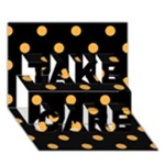Polka Dots - Pastel Orange on Black TAKE CARE 3D Greeting Card (7x5)