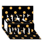 Polka Dots - Pastel Orange on Black Get Well 3D Greeting Card (7x5)