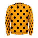 Polka Dots - Black on Dark Tangerine Orange Men s Sweatshirt