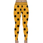 Polka Dots - Black on Dark Tangerine Orange Yoga Leggings