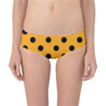 Polka Dots - Black on Dark Tangerine Orange Classic Bikini Bottoms