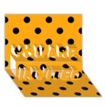 Polka Dots - Black on Dark Tangerine Orange YOU ARE INVITED 3D Greeting Card (7x5)
