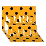 Polka Dots - Black on Dark Tangerine Orange TAKE CARE 3D Greeting Card (7x5)