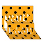Polka Dots - Black on Dark Tangerine Orange You Rock 3D Greeting Card (7x5)
