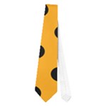 Polka Dots - Black on Dark Tangerine Orange Necktie (One Side)