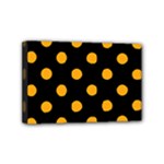 Polka Dots - Dark Tangerine Orange on Black Mini Canvas 6  x 4  (Stretched)