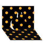 Polka Dots - Dark Tangerine Orange on Black Apple 3D Greeting Card (7x5)