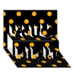 Polka Dots - Dark Tangerine Orange on Black You Did It 3D Greeting Card (7x5)