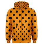 Polka Dots - Black on Dark Orange Men s Zipper Hoodie