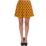 Polka Dots - Black on Dark Orange Skater Skirt