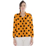 Polka Dots - Black on Dark Orange Wind Breaker (Women)