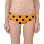 Polka Dots - Black on Dark Orange Classic Bikini Bottoms