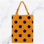 Polka Dots - Black on Dark Orange Classic Tote Bag