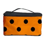 Polka Dots - Black on Dark Orange Cosmetic Storage Case