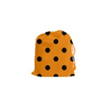Polka Dots - Black on Dark Orange Drawstring Pouch (XS)