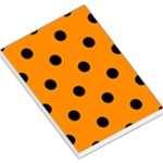 Polka Dots - Black on Dark Orange Large Memo Pads
