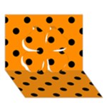 Polka Dots - Black on Dark Orange Clover 3D Greeting Card (7x5)