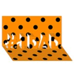 Polka Dots - Black on Dark Orange #1 DAD 3D Greeting Card (8x4)