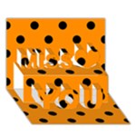 Polka Dots - Black on Dark Orange Miss You 3D Greeting Card (7x5)