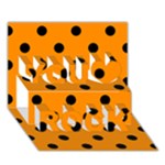 Polka Dots - Black on Dark Orange You Rock 3D Greeting Card (7x5)