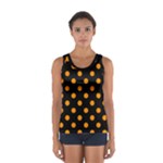 Polka Dots - Dark Orange on Black Women s Sport Tank Top