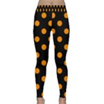 Polka Dots - Dark Orange on Black Yoga Leggings