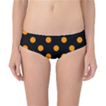 Polka Dots - Dark Orange on Black Classic Bikini Bottoms