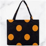 Polka Dots - Dark Orange on Black Mini Tote Bag