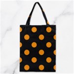 Polka Dots - Dark Orange on Black Classic Tote Bag