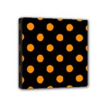 Polka Dots - Dark Orange on Black Mini Canvas 4  x 4  (Stretched)