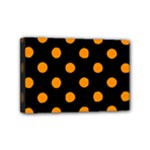 Polka Dots - Dark Orange on Black Mini Canvas 6  x 4  (Stretched)