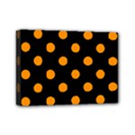 Polka Dots - Dark Orange on Black Mini Canvas 7  x 5  (Stretched)