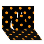 Polka Dots - Dark Orange on Black Apple 3D Greeting Card (7x5)
