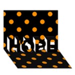 Polka Dots - Dark Orange on Black HOPE 3D Greeting Card (7x5)