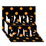 Polka Dots - Dark Orange on Black TAKE CARE 3D Greeting Card (7x5)
