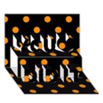 Polka Dots - Dark Orange on Black You Did It 3D Greeting Card (7x5)