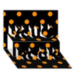 Polka Dots - Dark Orange on Black You Rock 3D Greeting Card (7x5)