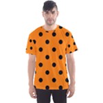 Polka Dots - Black on Orange Men s Sport Mesh Tee