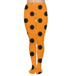 Polka Dots - Black on Orange Women s Tights