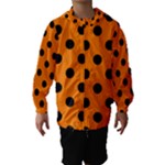 Polka Dots - Black on Orange Hooded Wind Breaker (Kids)