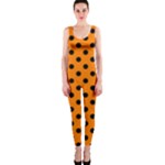Polka Dots - Black on Orange OnePiece Catsuit