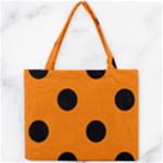 Polka Dots - Black on Orange Mini Tote Bag