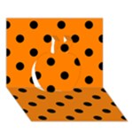 Polka Dots - Black on Orange Apple 3D Greeting Card (7x5)