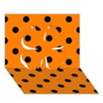 Polka Dots - Black on Orange Clover 3D Greeting Card (7x5)