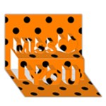 Polka Dots - Black on Orange Miss You 3D Greeting Card (7x5)