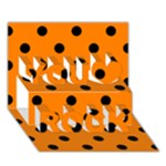 Polka Dots - Black on Orange You Rock 3D Greeting Card (7x5)