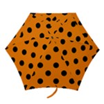 Polka Dots - Black on Orange Mini Umbrella